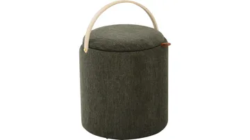 Serano puff med trehåndtak 40 cm rund - Grønn - Møbler - Stoler & lenestoler - Krakk - Puff
