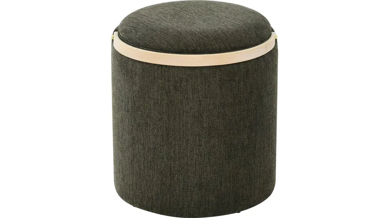 Serano puff med trehåndtak 40 cm rund - Grønn - Møbler - Stoler & lenestoler - Krakk - Puff