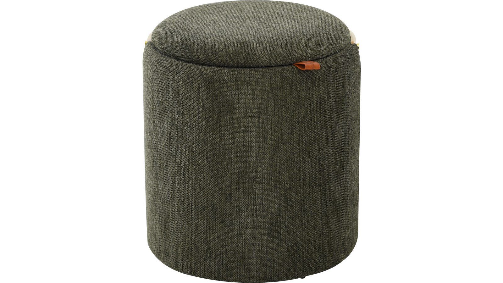 Serano puff med trehåndtak 40 cm rund - Grønn