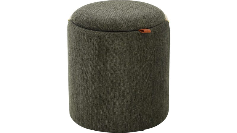 Serano puff med trehåndtak 40 cm rund, Grønn