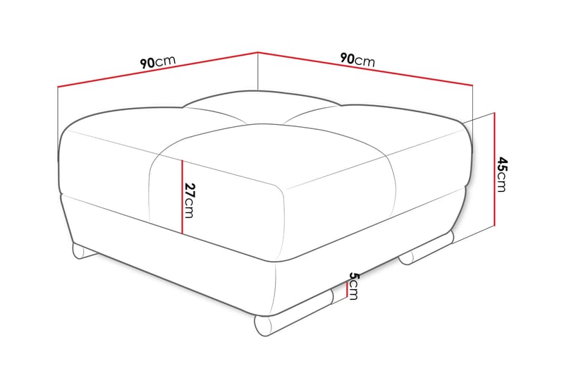 Simerly Fotskammel 90 cm - Svart - Møbler - Stoler & lenestoler - Krakk - Fotskammel