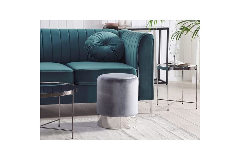 Sittepuff Brigitte Grå/Sølv - Grå/Sølv - Møbler - Stoler & lenestoler - Krakk - Puff