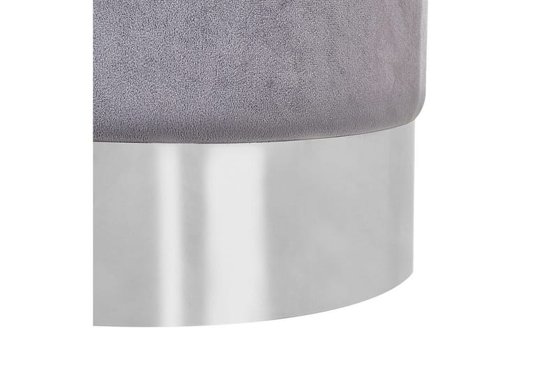 Sittepuff Brigitte Grå/Sølv - Grå/Sølv - Møbler - Stoler & lenestoler - Krakk - Puff