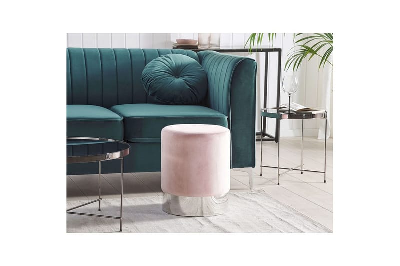 Sittepuff Brigitte Rosa/Sølv - Rosa/Sølv - Møbler - Stoler & lenestoler - Krakk - Puff