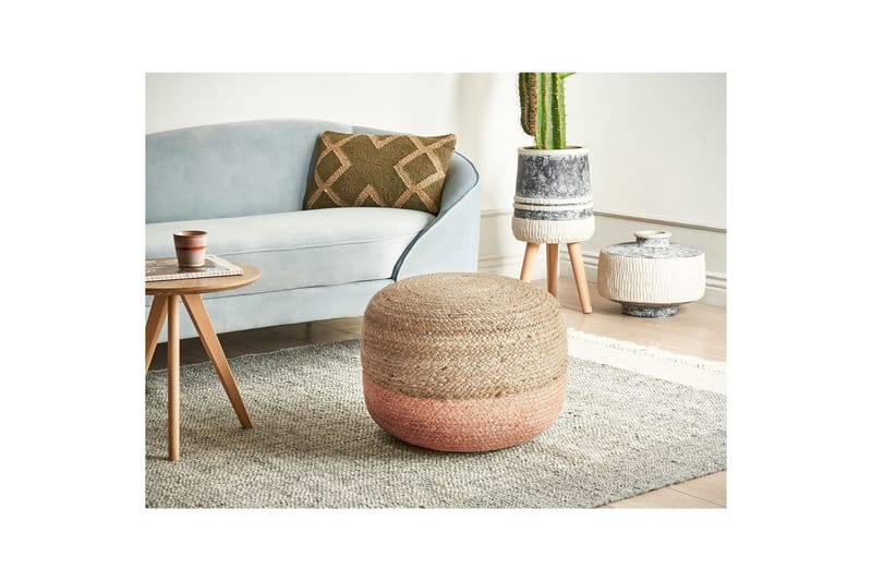 Sittepuff Duki Natur/Beige/Rosa - Natur/Beige/Rosa - Møbler - Stoler & lenestoler - Krakk - Puff