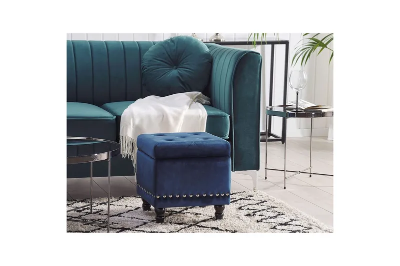 Sittepuff Loretto Blå - Blå - Møbler - Stoler & lenestoler - Krakk - Puff - Sittepuff med oppbevaring