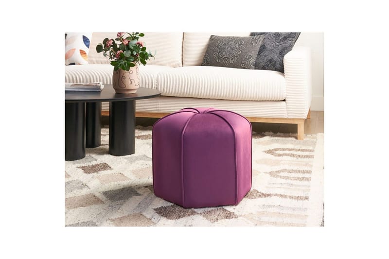 Sittepuff Wishek Fiolett - Fiolett - Møbler - Stoler & lenestoler - Krakk - Puff