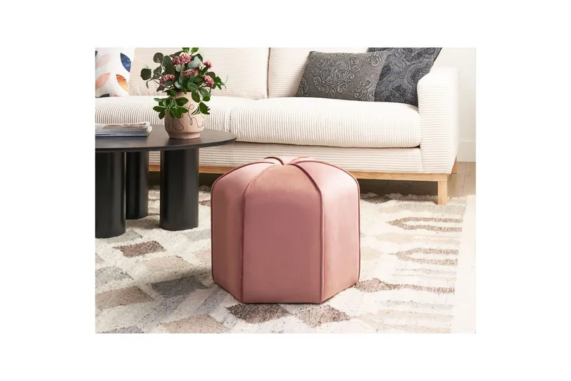 Sittepuff Wishek Rosa - Rosa - Møbler - Stoler & lenestoler - Krakk - Puff