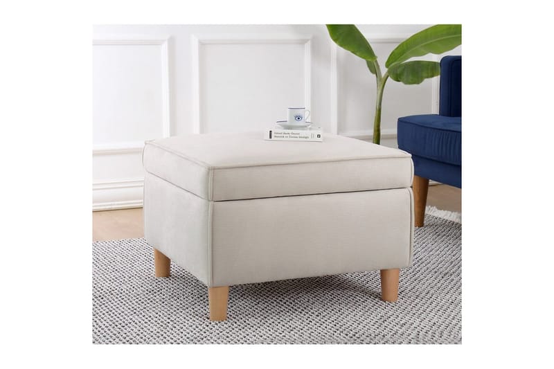 Sufian Fotskammel 63 cm - Cremehvit - Møbler - Stoler & lenestoler - Krakk - Fotskammel