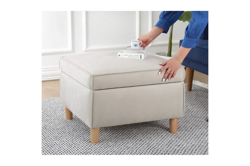 Sufian Fotskammel 63 cm - Cremehvit - Møbler - Stoler & lenestoler - Krakk - Fotskammel
