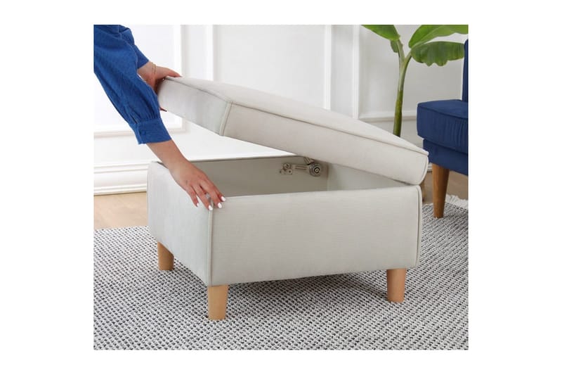 Sufian Fotskammel 63 cm - Cremehvit - Møbler - Stoler & lenestoler - Krakk - Fotskammel