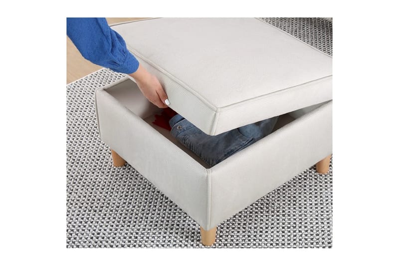 Sufian Fotskammel 63 cm - Cremehvit - Møbler - Stoler & lenestoler - Krakk - Fotskammel