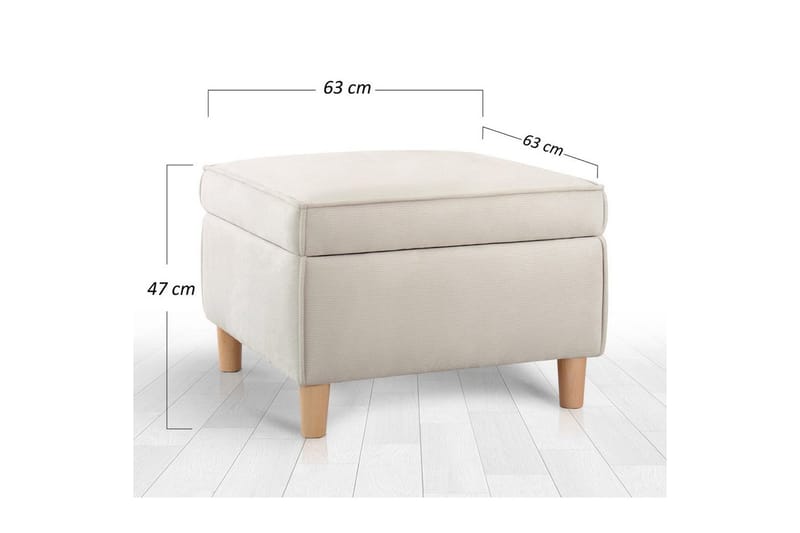 Sufian Fotskammel 63 cm - Cremehvit - Møbler - Stoler & lenestoler - Krakk - Fotskammel