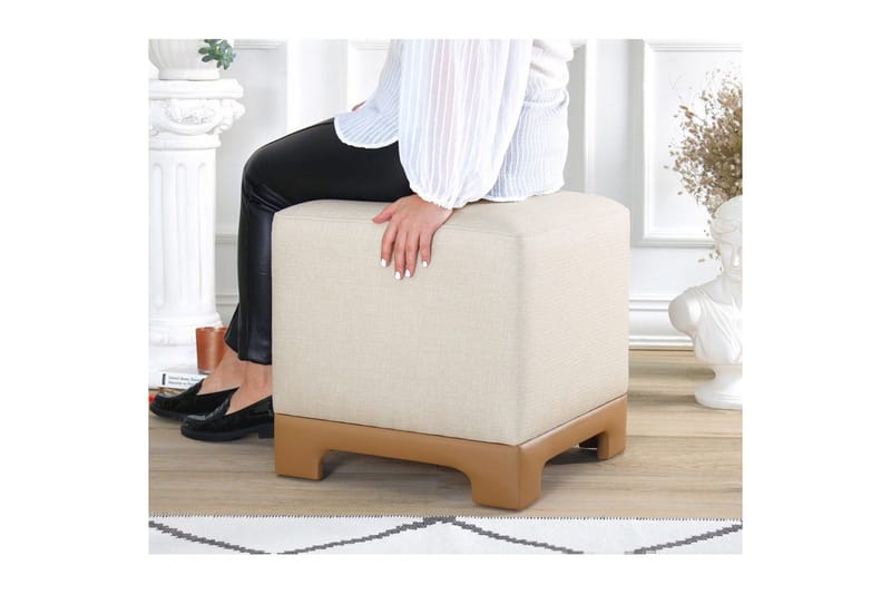Sufian Saccosekk Utendørs 50 cm - Beige/Cremehvit - Møbler - Stoler & lenestoler - Krakk - Puff
