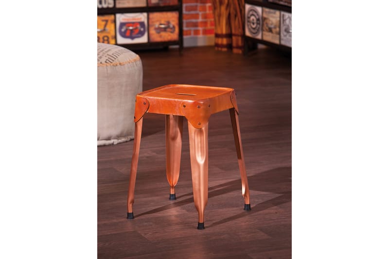 Torquilla Krakk 4-Pack - Kobber/Lær - Møbler - Stoler & lenestoler - Krakk
