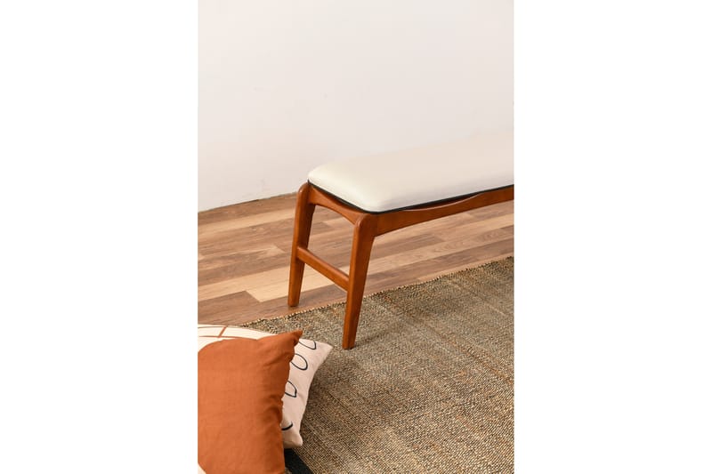 Touch Sittekrakk 120 cm - Valnøtt/Cream - Møbler - Stoler & lenestoler - Krakk - Fotskammel - Sovbar fotskammel
