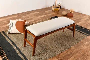 Touch Sittekrakk 120 cm - Valnøtt/Cream - Møbler - Stoler & lenestoler - Krakk - Fotskammel - Sovbar fotskammel