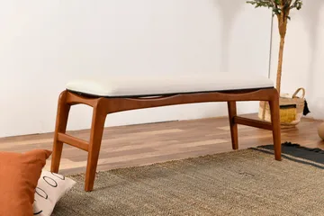 Touch Sittekrakk 120 cm - Valnøtt/Cream - Møbler - Stoler & lenestoler - Krakk - Fotskammel - Sovbar fotskammel