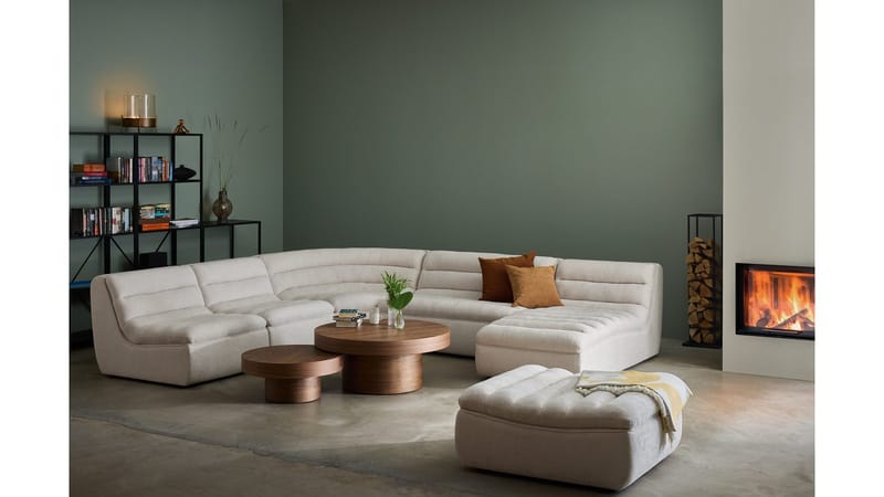 Valdoro fotskammel i stoff 120 cm - Beige - Møbler - Stoler & lenestoler - Krakk - Fotskammel