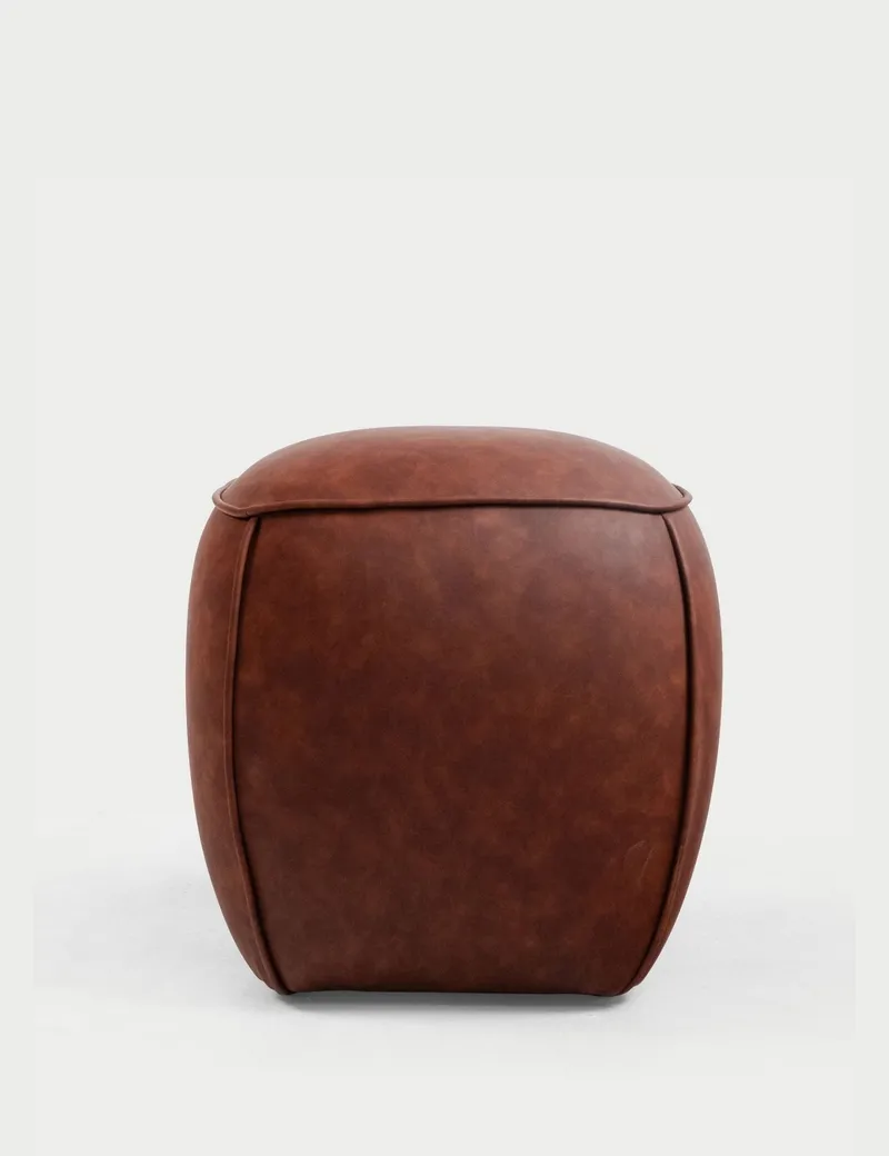 Valnor sittepuff 40 cm kunstlær - Brun - Møbler - Stoler & lenestoler - Krakk - Puff