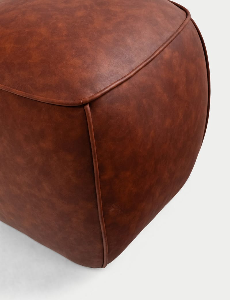 Valnor sittepuff 40 cm kunstlær - Brun - Møbler - Stoler & lenestoler - Krakk - Puff