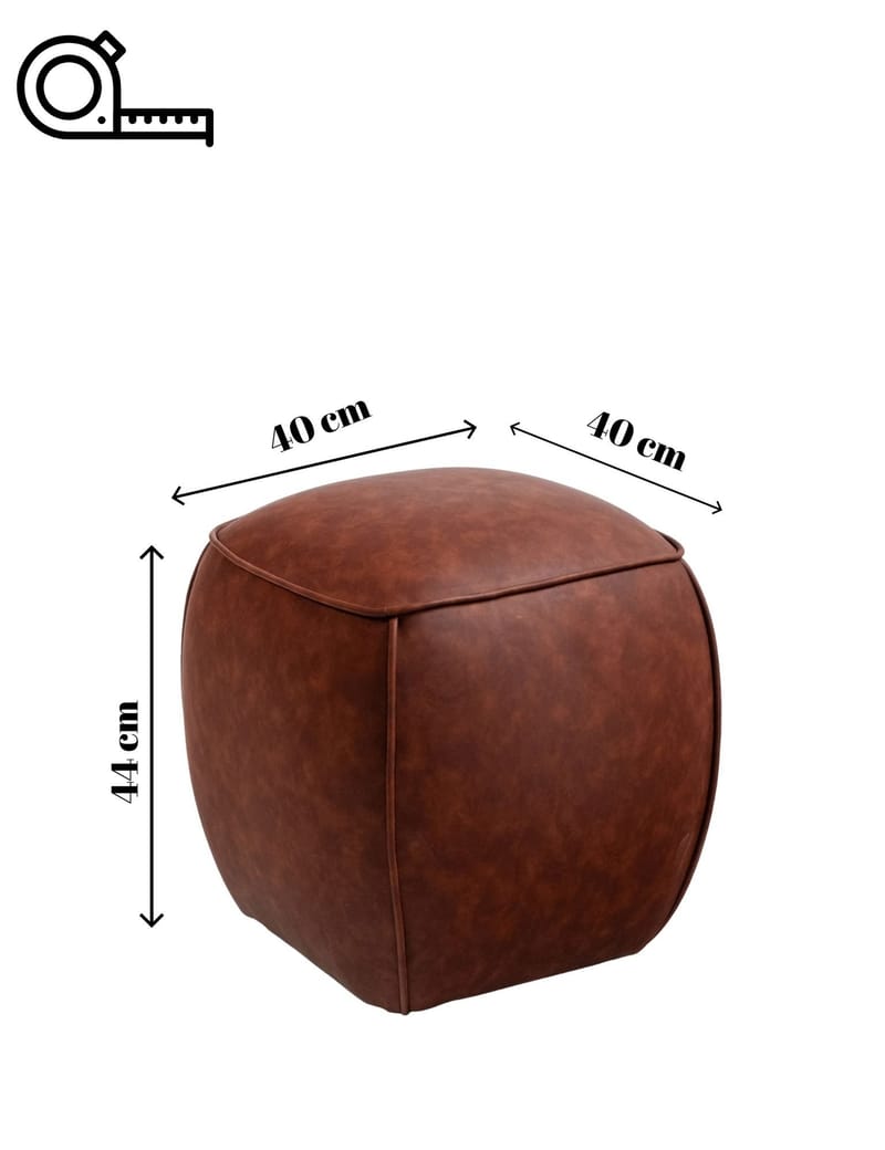 Valnor sittepuff 40 cm kunstlær - Brun - Møbler - Stoler & lenestoler - Krakk - Puff