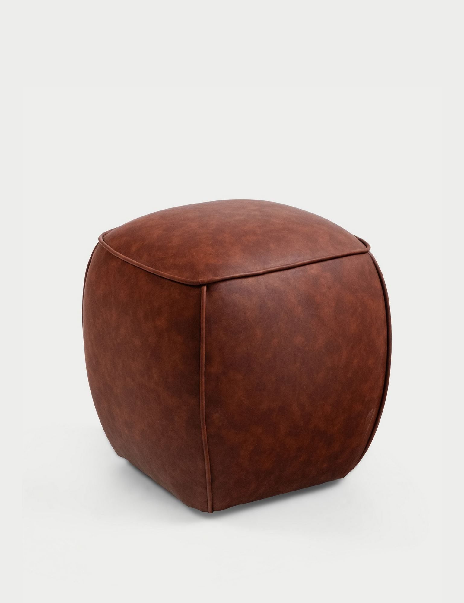 Valnor sittepuff 40 cm kunstlær - Brun