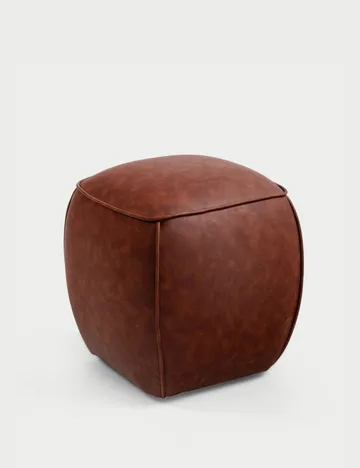 Valnor sittepuff 40 cm kunstlær - Brun - Møbler - Stoler & lenestoler - Krakk - Puff