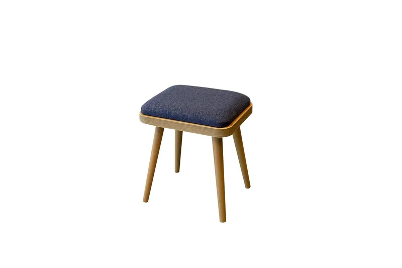 Valsot Sittepuff 40 cm, Eik/Mørk blå