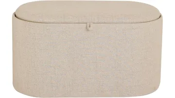 Velmira Puff 77 cm Oval - Beige - Møbler - Stoler & lenestoler - Krakk - Puff - Sittepuff med oppbevaring
