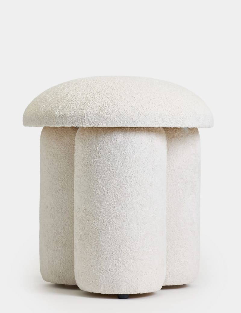 Vynor sittepuff 45 cm rund, Hvit