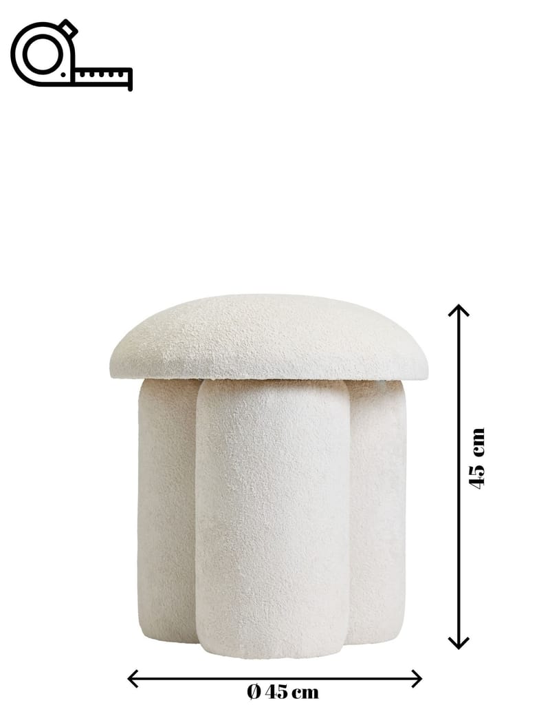 Vynor sittepuff 45 cm rund - Hvit - Møbler - Stoler & lenestoler - Krakk - Puff
