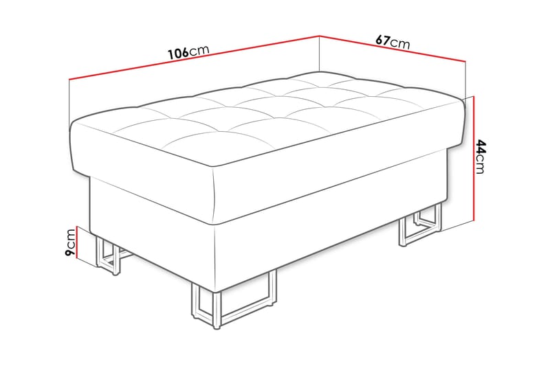 Warwick Fotpall 67 cm - Grå - Møbler - Stoler & lenestoler - Krakk - Fotskammel