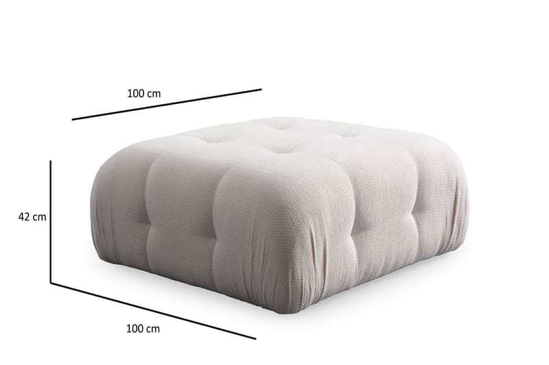 Yvara Sittepuff 100 cm - Hvit - Møbler - Stoler & lenestoler - Krakk - Puff