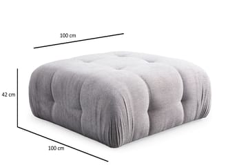 Yvara Sittepuff 100 cm - Lysegrå - Møbler - Stoler & lenestoler - Krakk - Puff