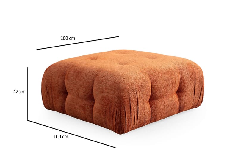 Yvara Sittepuff 100 cm - Oransje - Møbler - Stoler & lenestoler - Krakk - Puff