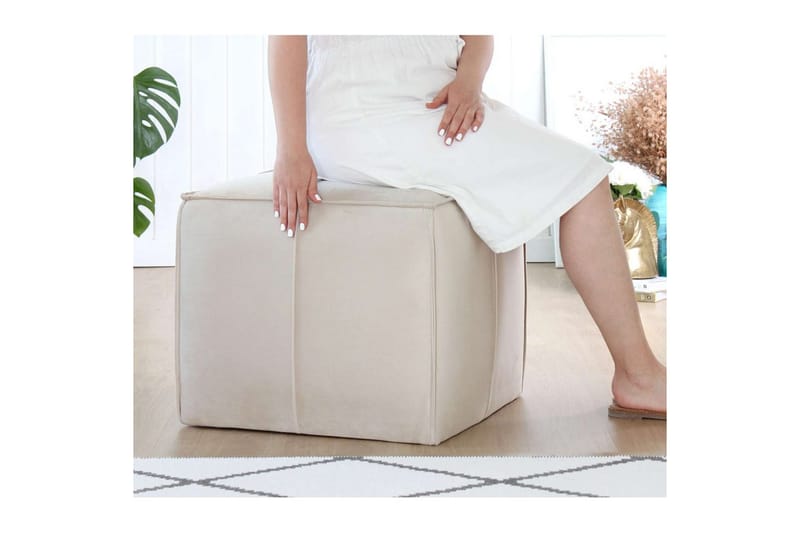 Zyra Sittepuff Utomhus 52 cm - Krem - Møbler - Stoler & lenestoler - Krakk - Puff