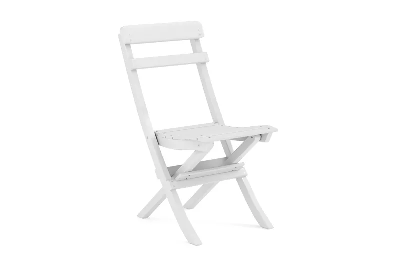 Landet klappstol utendørs, Hvit