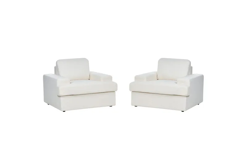 Lenestol Alla sett om 2 Hvit - Hvit - Møbler - Stoler & lenestoler - Lenestoler