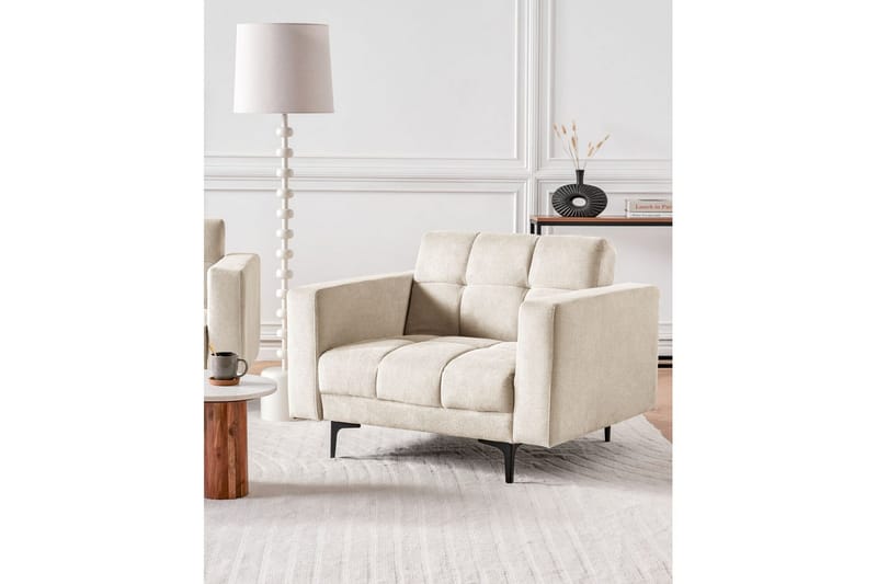 Lenestol Alnes Beige/svart - Beige/svart - Møbler - Stoler & lenestoler - Lenestoler