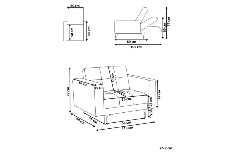 Lenestol Alnes Off-white/Svart - Off-white/Svart - Møbler - Stoler & lenestoler - Lenestoler