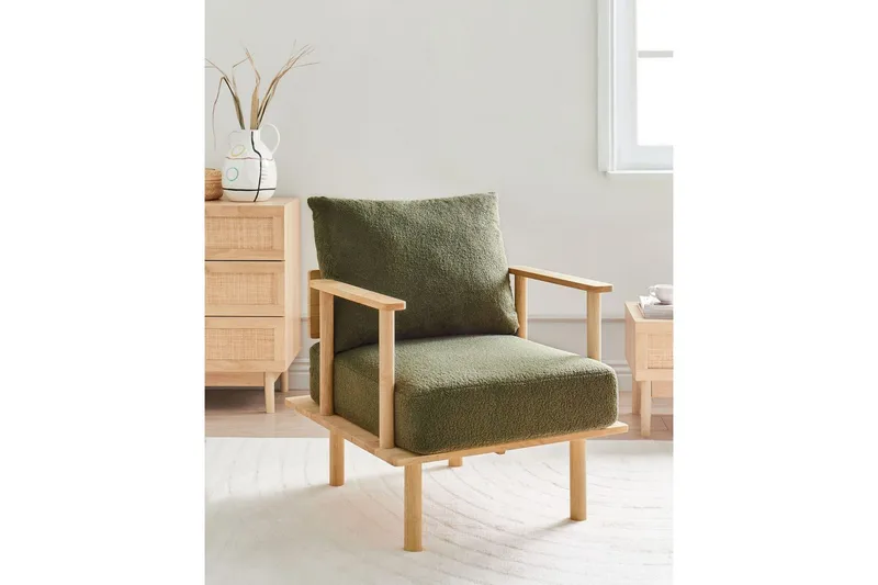 Lenestol Asker - Grønt, lyst treverk - Møbler - Stoler & lenestoler - Lenestoler