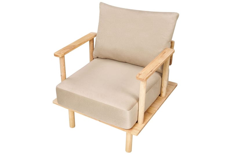 Lenestol Asker - Sandbeige, lyst tre - Møbler - Stoler & lenestoler - Lenestoler