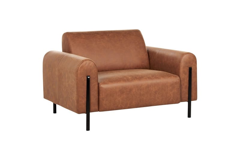 Lenestol Askim - Gullbrun, Svart/Polyester - Møbler - Stoler & lenestoler - Lenestoler