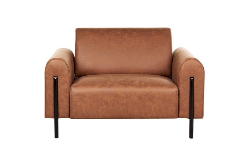 Lenestol Askim - Gullbrun, Svart/Polyester - Møbler - Stoler & lenestoler - Lenestoler