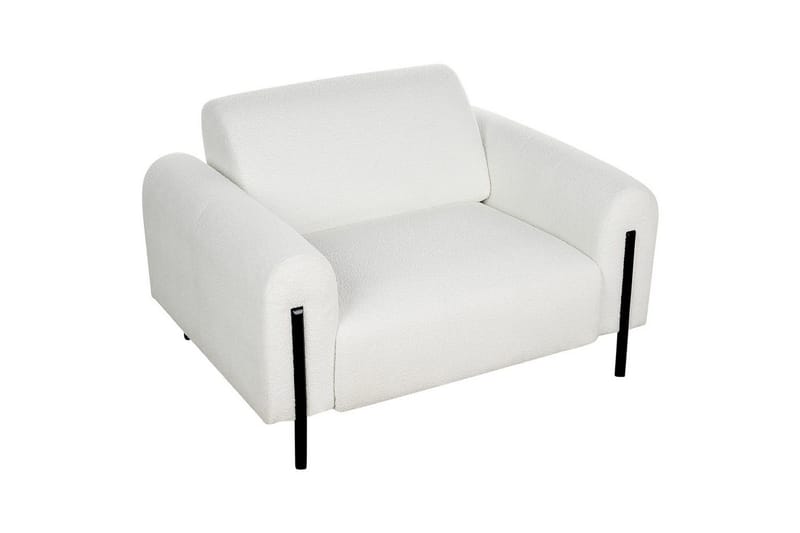 Lenestol Askim - Hvit, Svart/Bouclé - Møbler - Stoler & lenestoler - Lenestoler