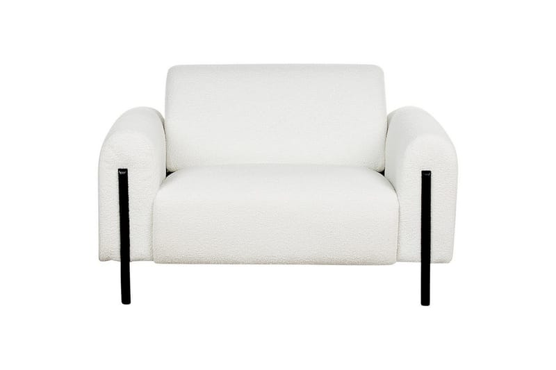 Lenestol Askim - Hvit, Svart/Bouclé - Møbler - Stoler & lenestoler - Lenestoler