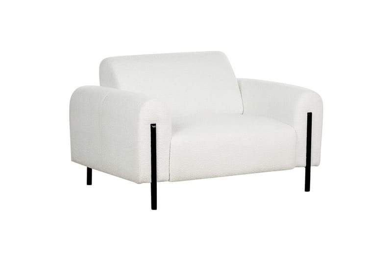 Lenestol Askim - Hvit, Svart/Bouclé - Møbler - Stoler & lenestoler - Lenestoler