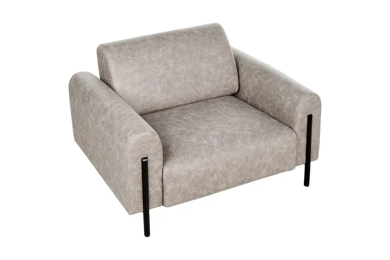 Lenestol Askim - Lysegrå, svart/Polyester - Møbler - Stoler & lenestoler - Lenestoler