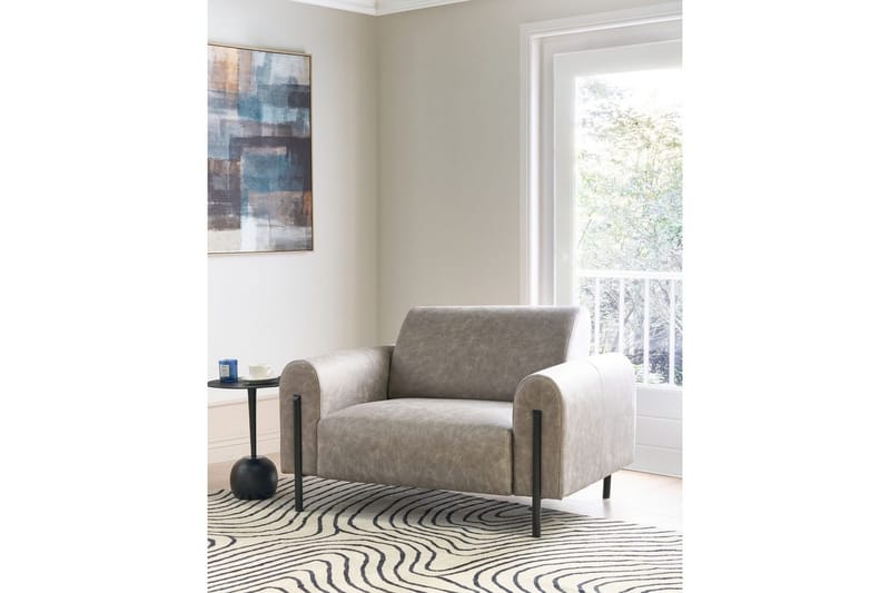 Lenestol Askim - Lysegrå, svart/Polyester - Møbler - Stoler & lenestoler - Lenestoler